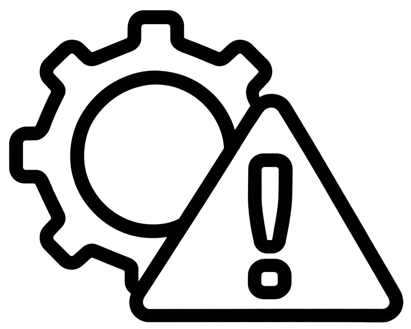 Gear And Warning Triangle Icon